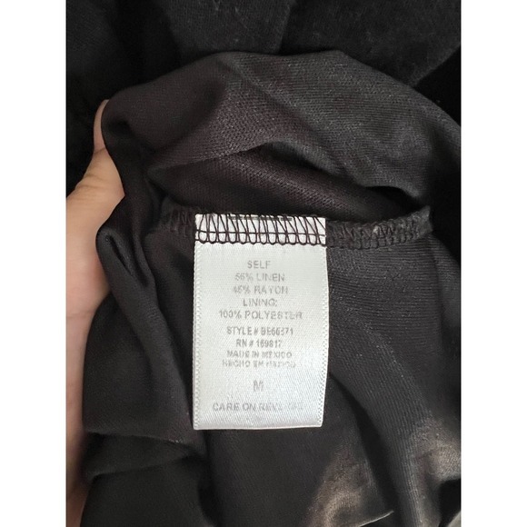 Altar'd State Women's Medium Black Puffer Sleeve Linen‎ Mini Dress - Picture 4 of 4